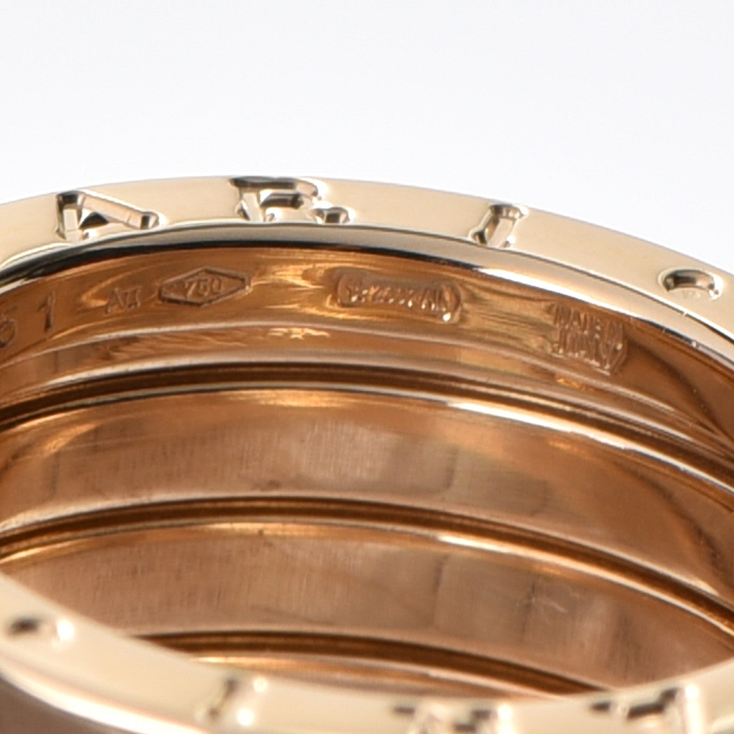 Bulgari 18K Yellow Gold B.Zero1 Four-Band Ring 51 5.75 7 of 8