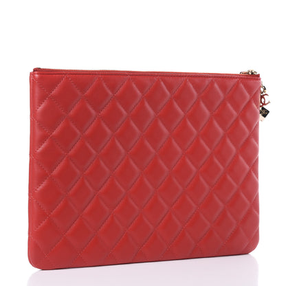 Chanel Lambskin Quilted Medium Casino Beauty CC Cosmetic Case Red 3 of 8