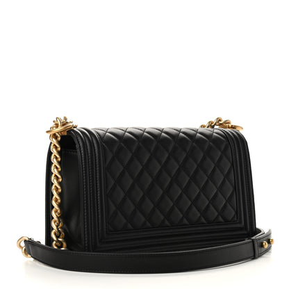Chanel Lambskin Quilted Medium Boy Flap Black 2 of 8