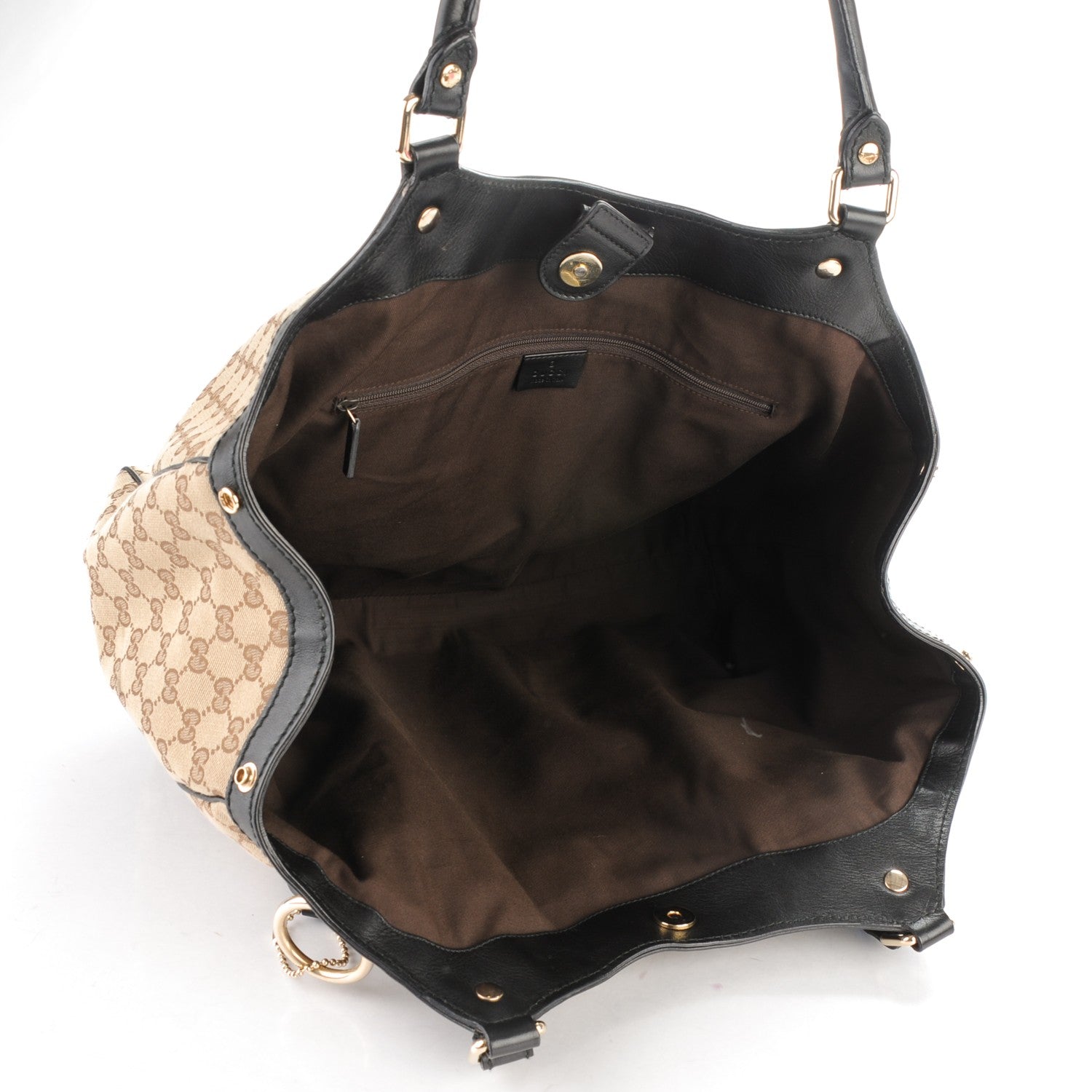 Gucci Monogram Large Sukey Tote Beige Ebony Black 5 of 7