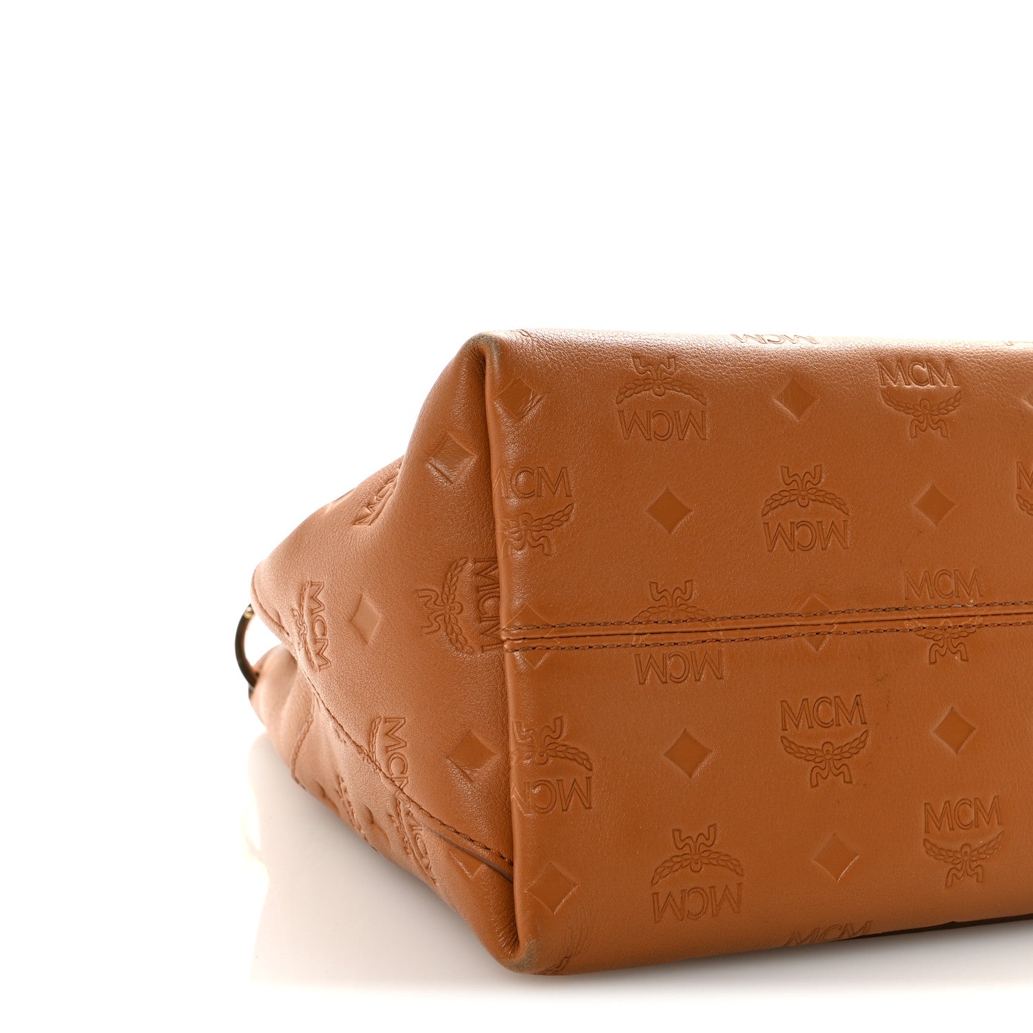 MCM Calfskin Ottomar Monogram Medium Klara Hobo Cognac 8 of 9