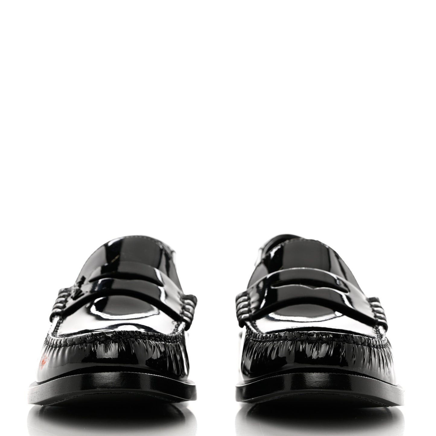 Patent Calfskin Penny Loafers 40.5 Black