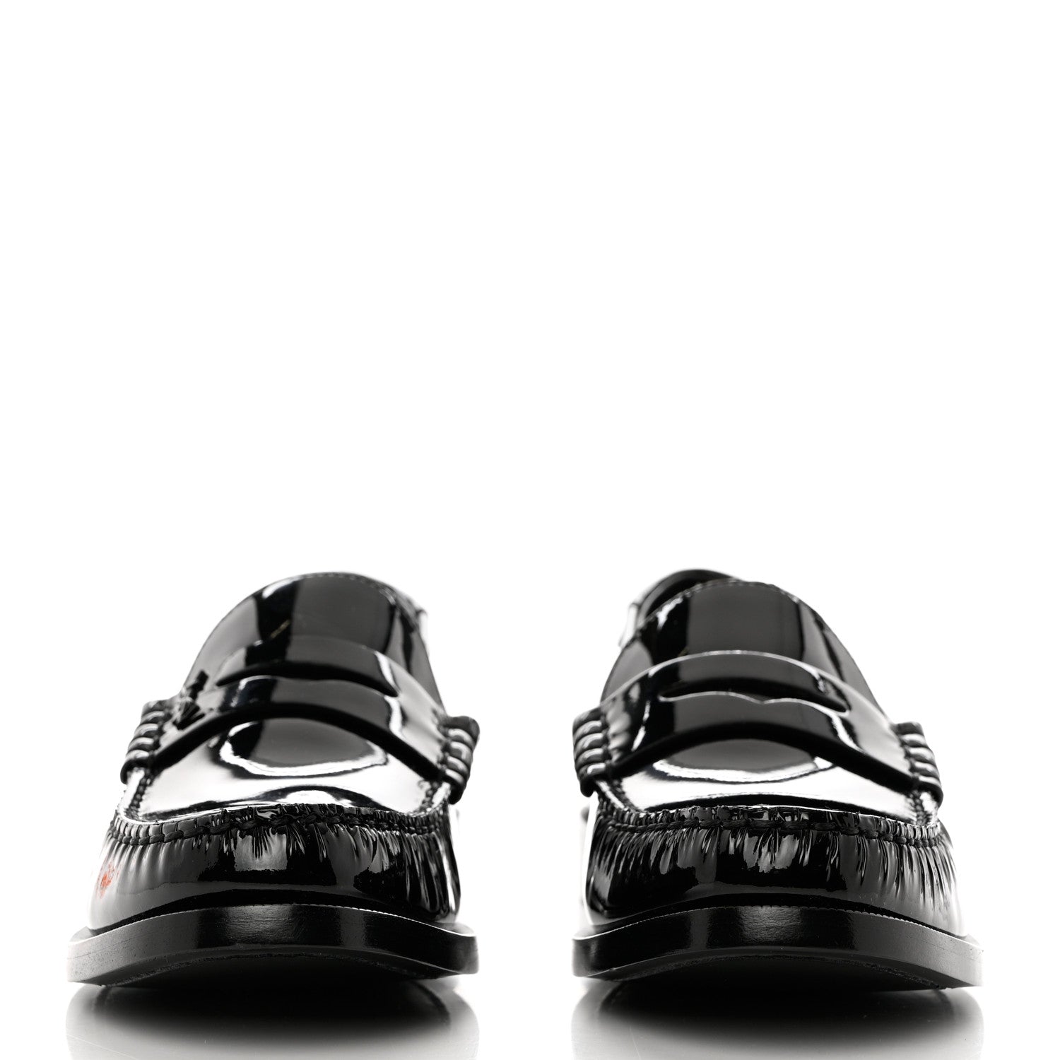 Saint Laurent Patent Calfskin Penny Loafers 40.5 Black 3 of 9