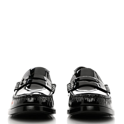 Saint Laurent Patent Calfskin Penny Loafers 40.5 Black 3 of 9