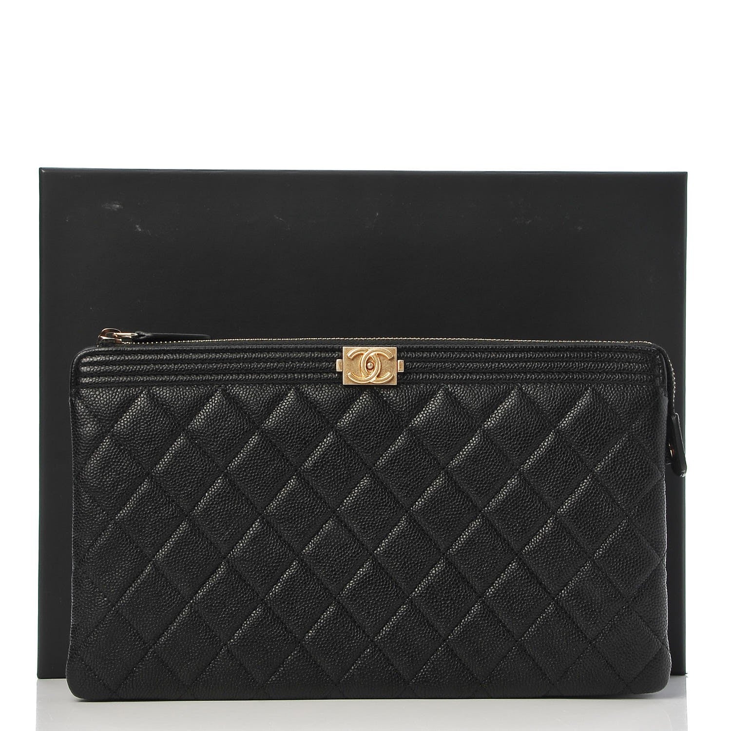 Chanel Caviar Quilted Small Zipped Boy Pouch Black 9 of 9