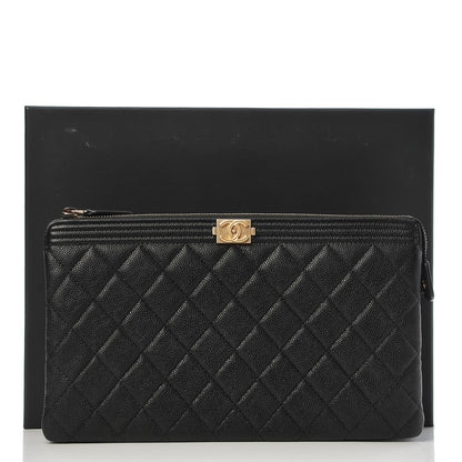 Chanel Caviar Quilted Small Zipped Boy Pouch Black 9 of 9