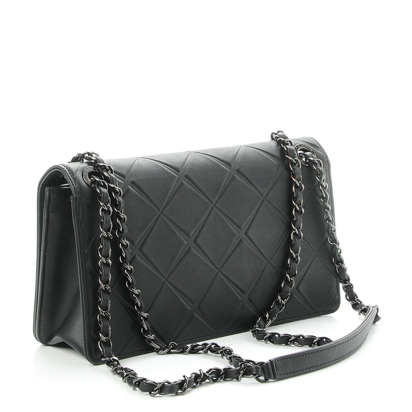 Calfskin Small Propeller Flap Black