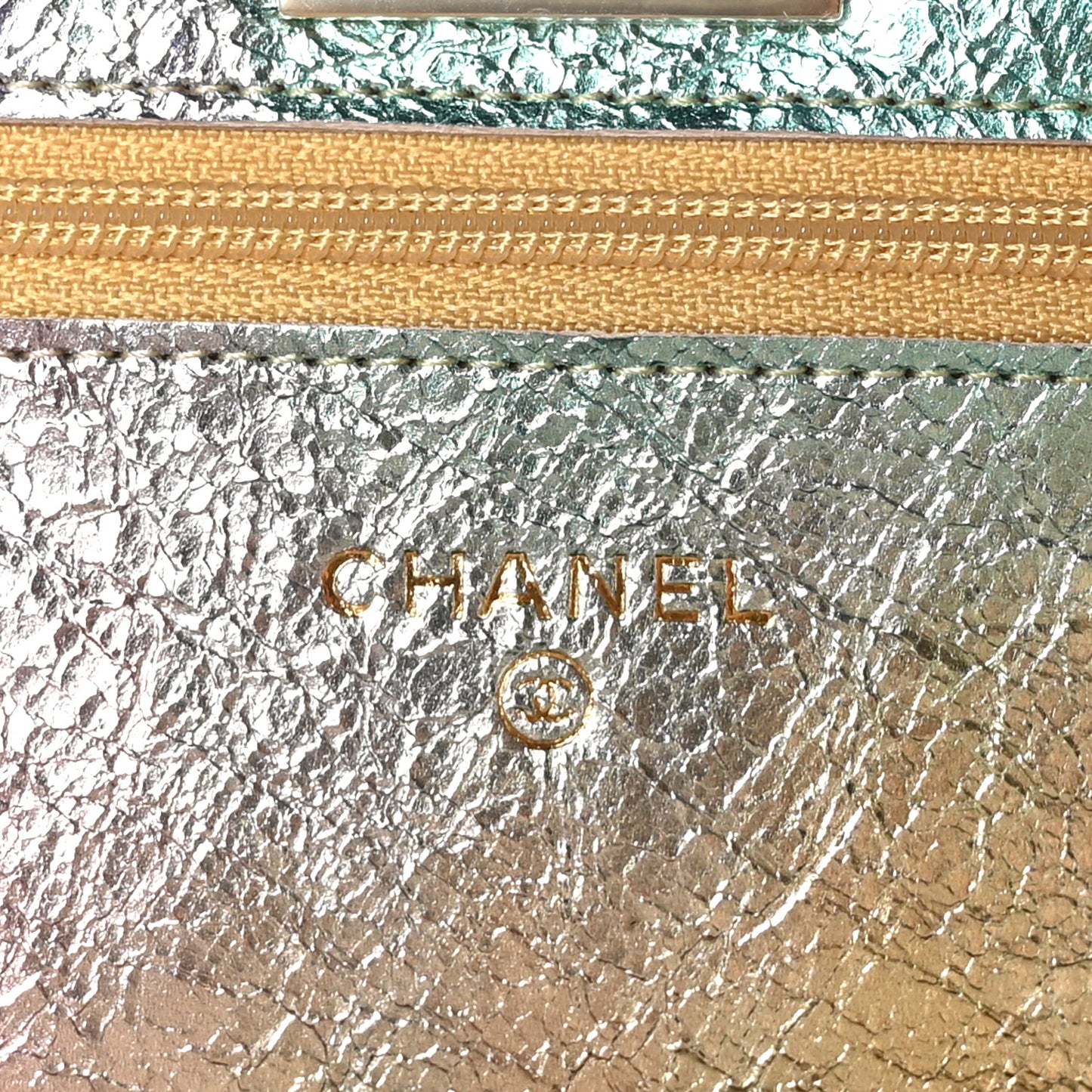 Metallic Goatskin Quilted 2.55 Reissue Wallet on Chain WOC Multicolor