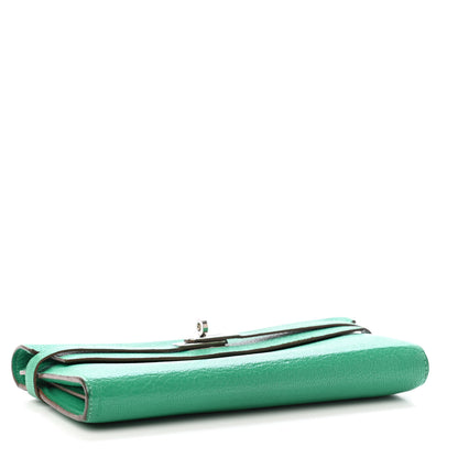 Hermes Chevre Mysore Kelly Longue Wallet Menthe 3 of 5