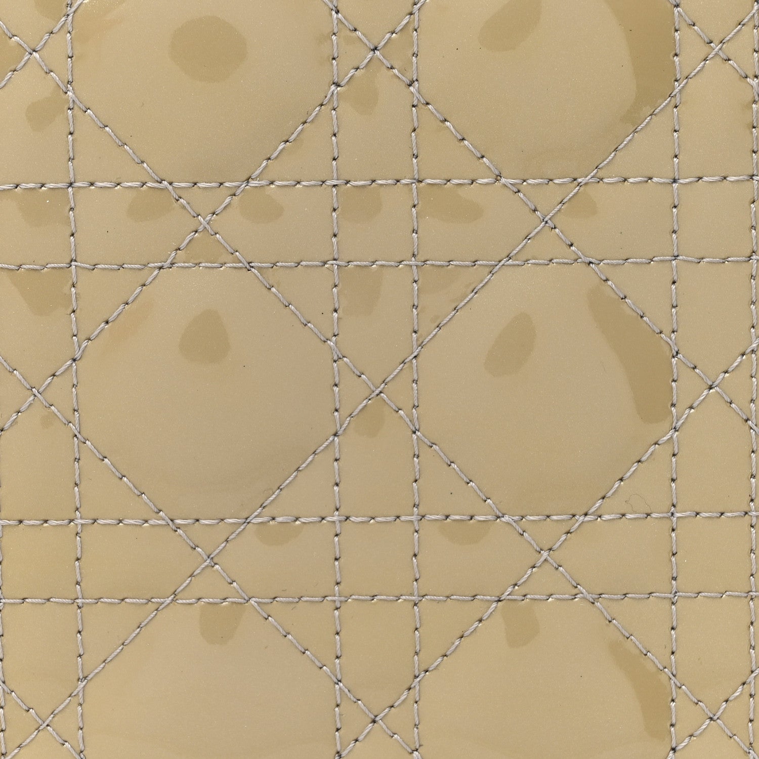 Christian Dior Patent Cannage Studded Double Strap Medium Lady Dior Beige 8 of 16