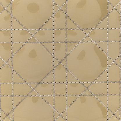 Christian Dior Patent Cannage Studded Double Strap Medium Lady Dior Beige 8 of 16