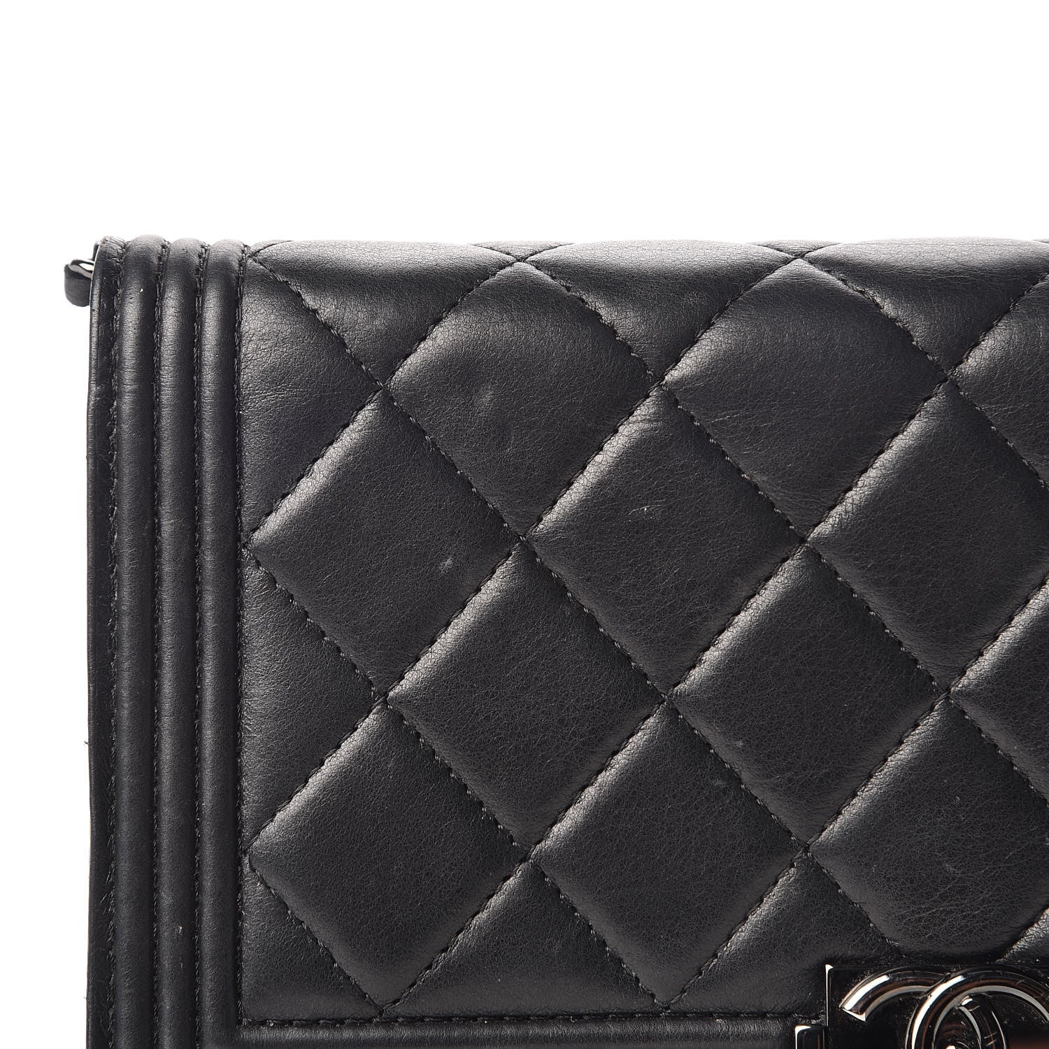 Chanel Lambskin Quilted Boy Wallet On Chain WOC Black 18 of 18