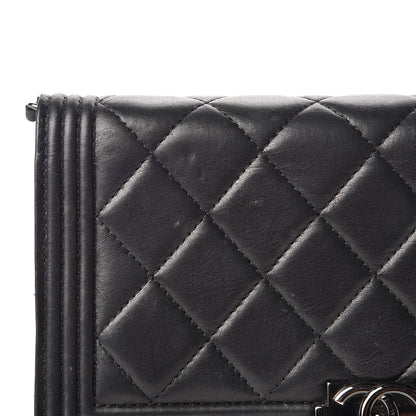 Chanel Lambskin Quilted Boy Wallet On Chain WOC Black 18 of 18