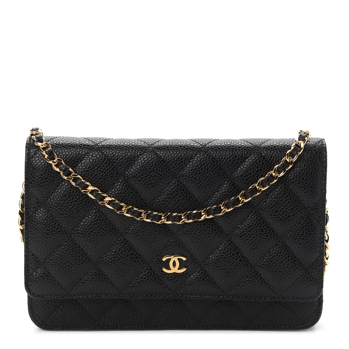 Caviar Quilted Wallet On Chain WOC Black