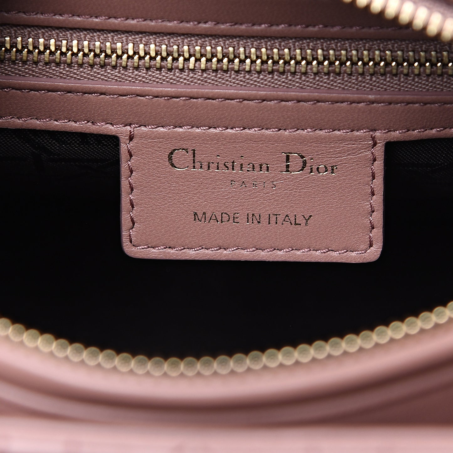 Lambskin Cannage Medium Lady Dior Bois de Rose