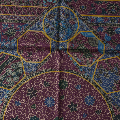 Hermes Silk Collections Imperiales Scarf 90 Aubergine Vert Bleu 3 of 7