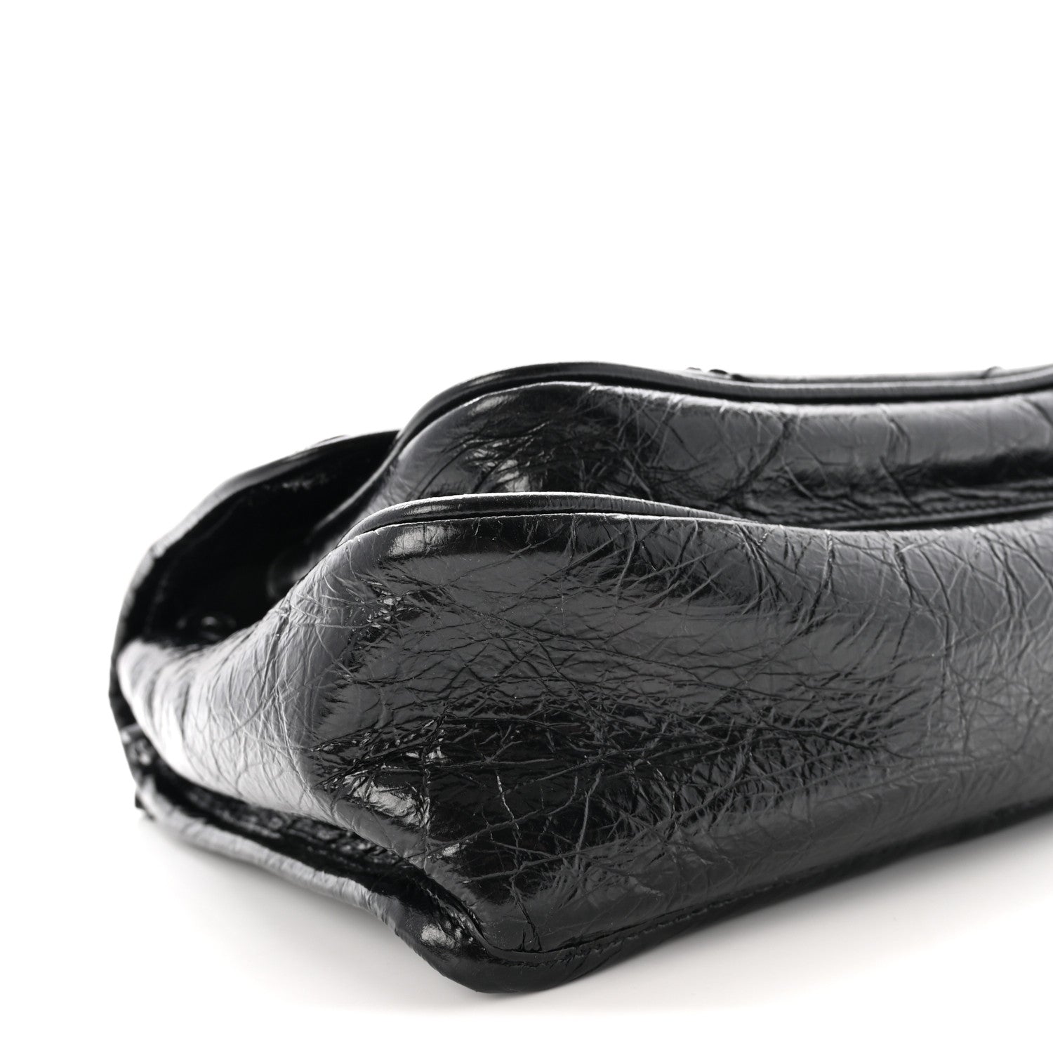 Saint Laurent Crinkled Calfskin Matelasse Monogram Baby Niki Chain Satchel Black 8 of 10