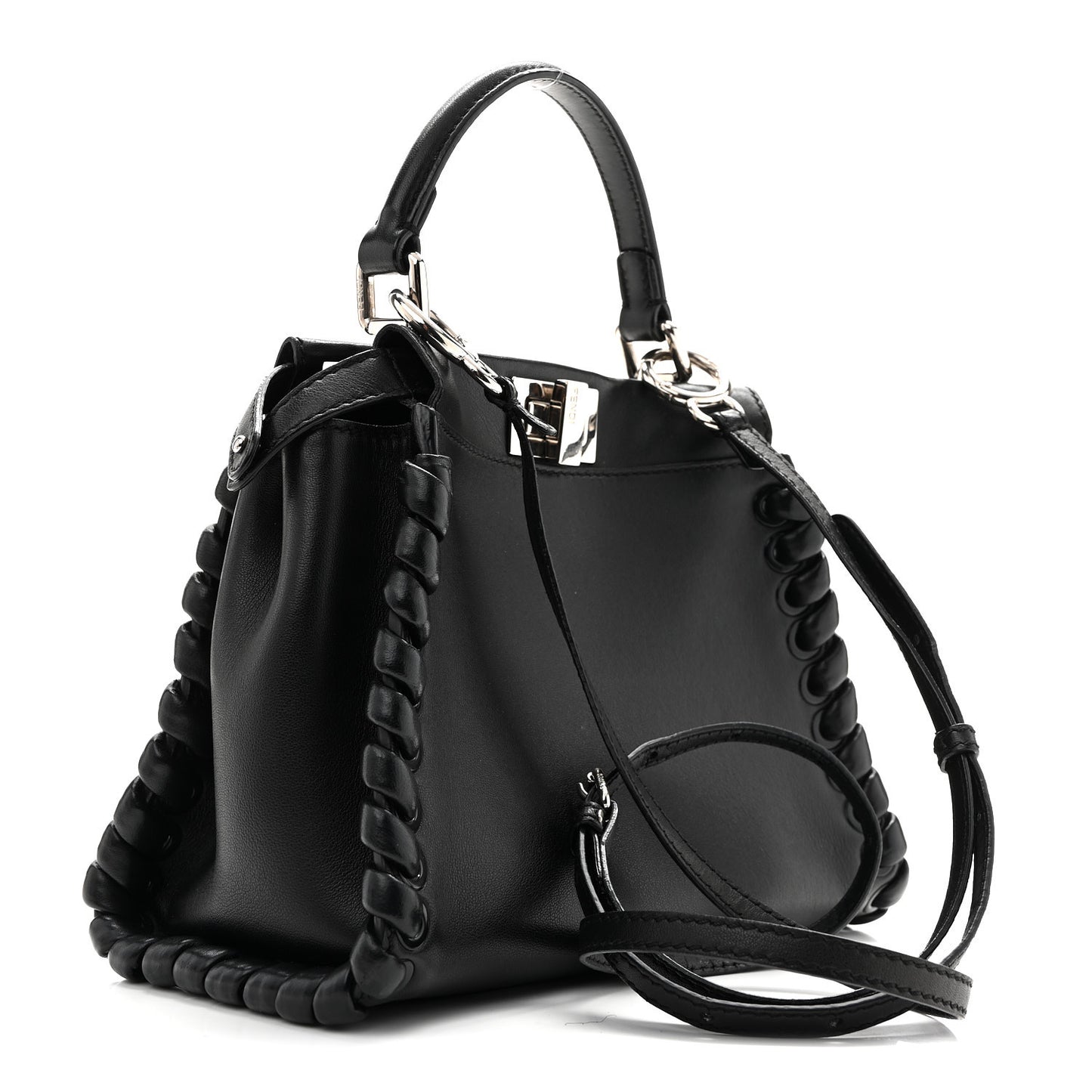 Nappa Lace Up Mini Peekaboo Iconic Satchel Black