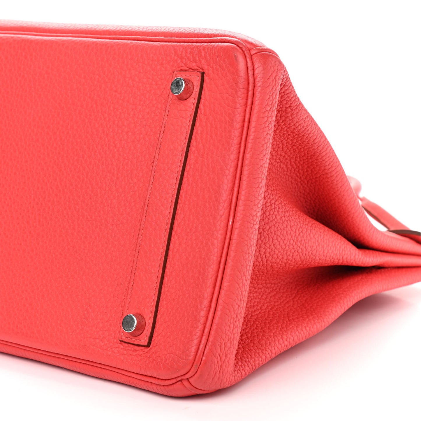 Taurillon Clemence Birkin 35 Rouge Pivoine