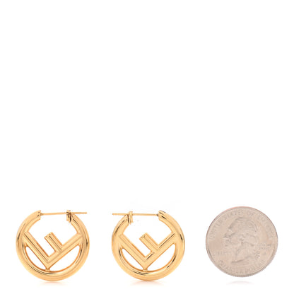 Fendi Metal FF Hoop Earrings Gold 2 of 6