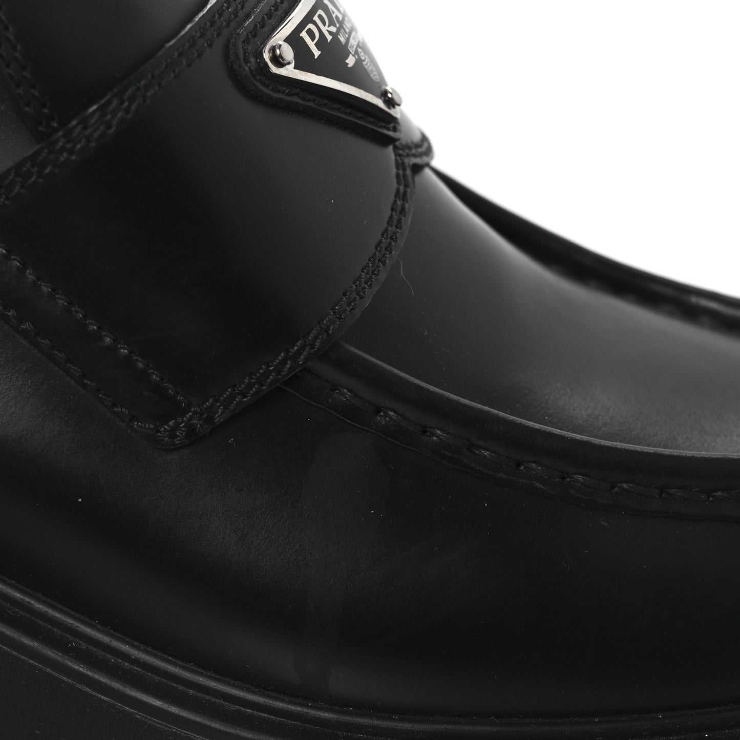 Spazzolato Rois Metal Triangle Logo Monolith 55mm Loafers 37.5 Black