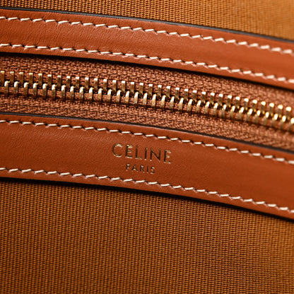 Celine Triomphe Canvas Calfskin Horizontal Cabas Tan 6 of 9