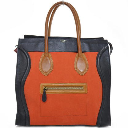 Celine Leather and Linen Medium Tri-Color Luggage Poppy 1 of 8