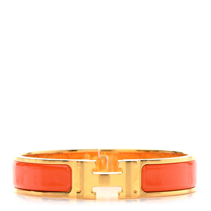 Hermes Enamel Narrow Clic Clac H Bracelet PM Orange 1 of 4