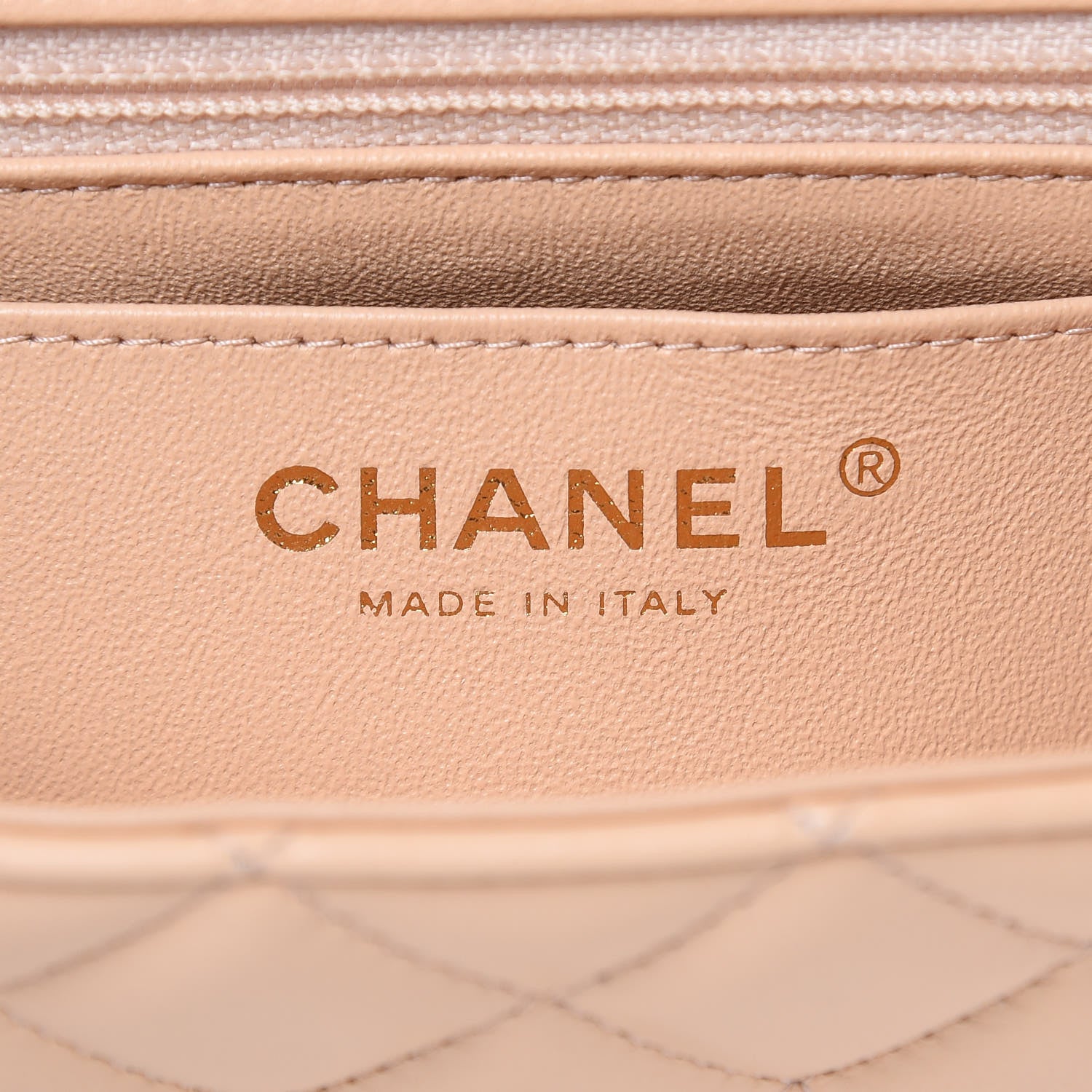Chanel Lambskin Quilted Mini Rectangular Flap Beige 6 of 12