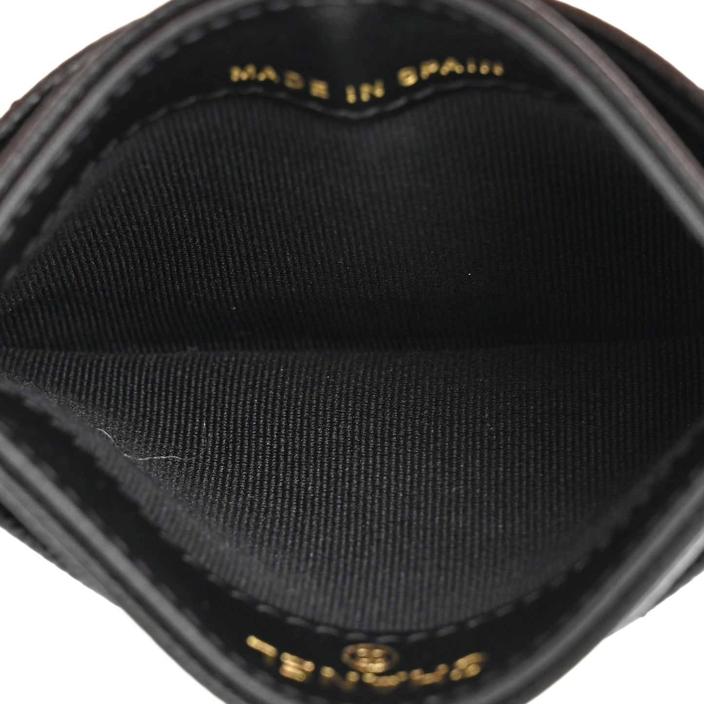 Caviar Quilted Crystal Card Holder Black