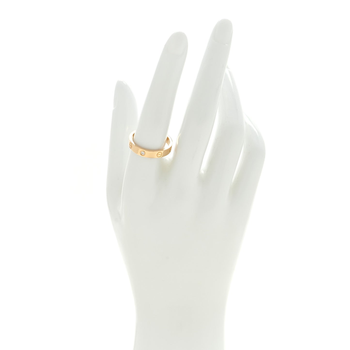 18K Yellow Gold Diamond 4mm LOVE Wedding Band Ring 58 8.25