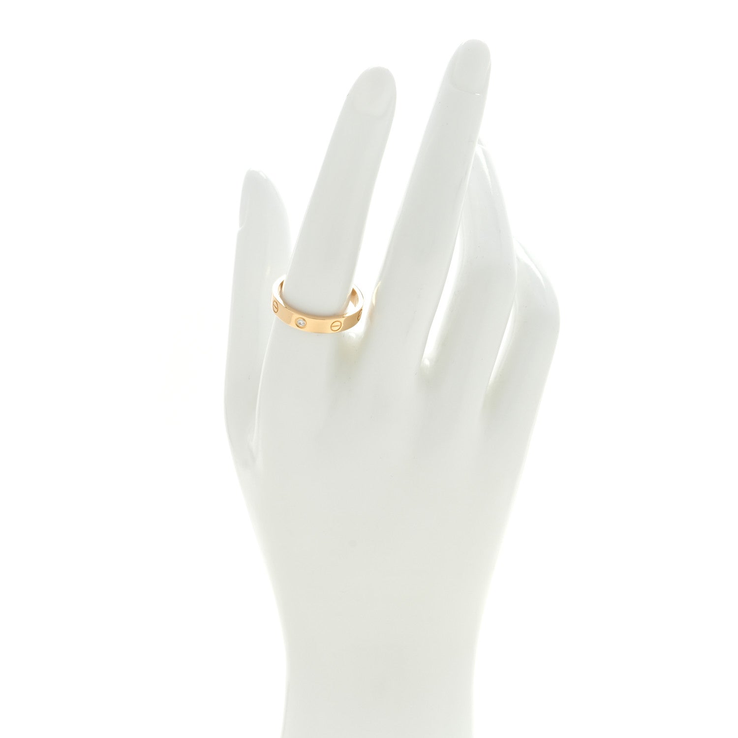 Cartier 18K Yellow Gold Diamond 4mm LOVE Wedding Band Ring 58 8.25 2 of 4