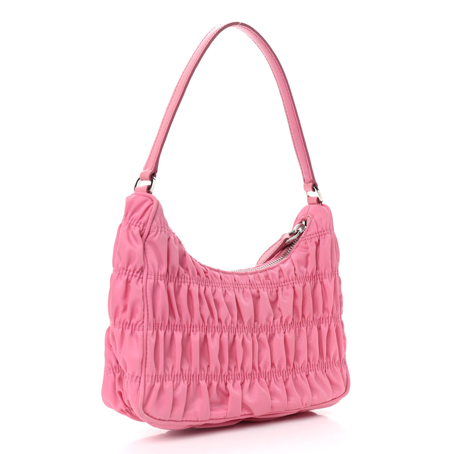 Prada Tessuto Nylon Gaufre Shoulder Bag Begonia 3 of 10