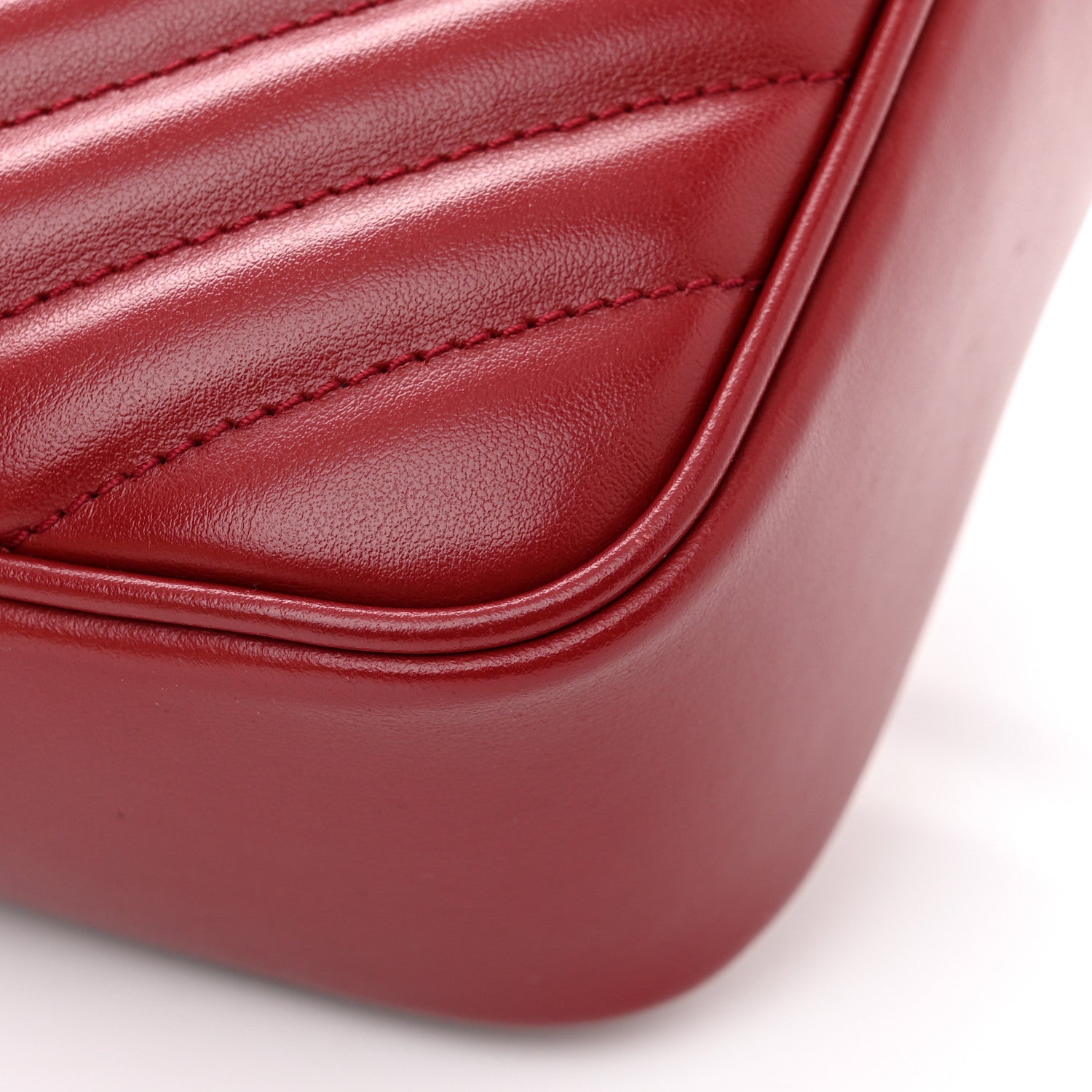 Saint Laurent Calfskin Matelasse Monogram Lou Camera Bag Opyum Red 22 of 29