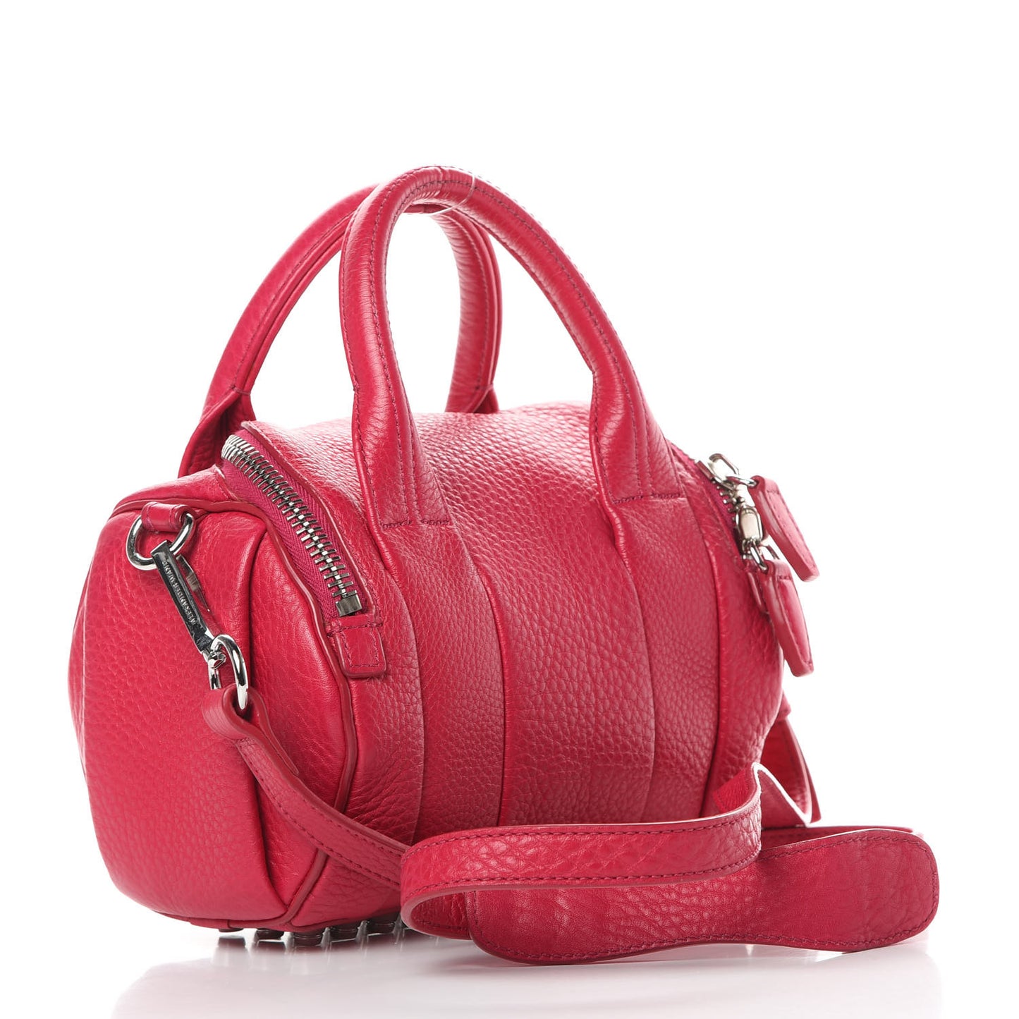 Pebbled Lambskin Mini Rockie Fuchsia Rhodium Hardware
