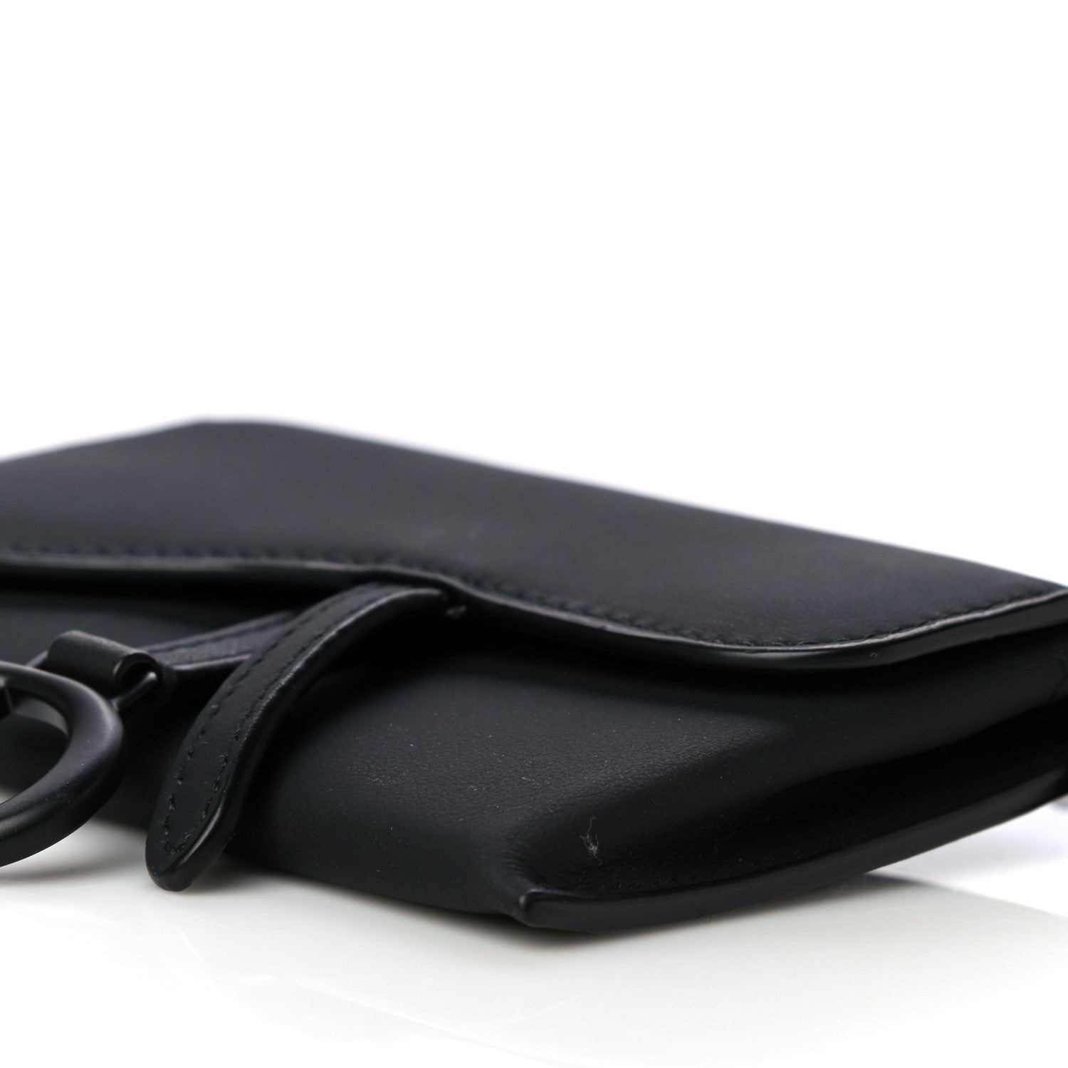 Christian Dior Ultra Matte Calfskin Nano Saddle Chain Pouch Black 9 of 10