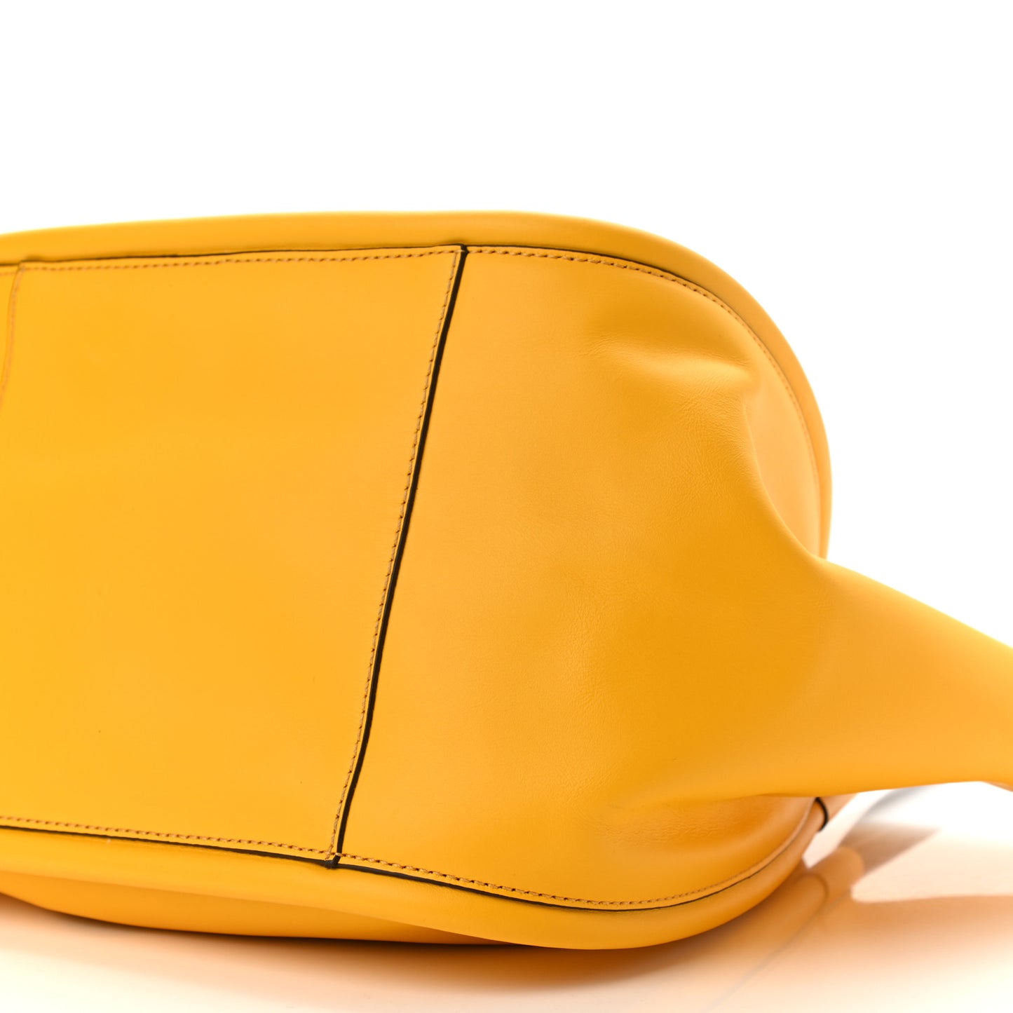 Calfskin Large Ruched Tote Yellow