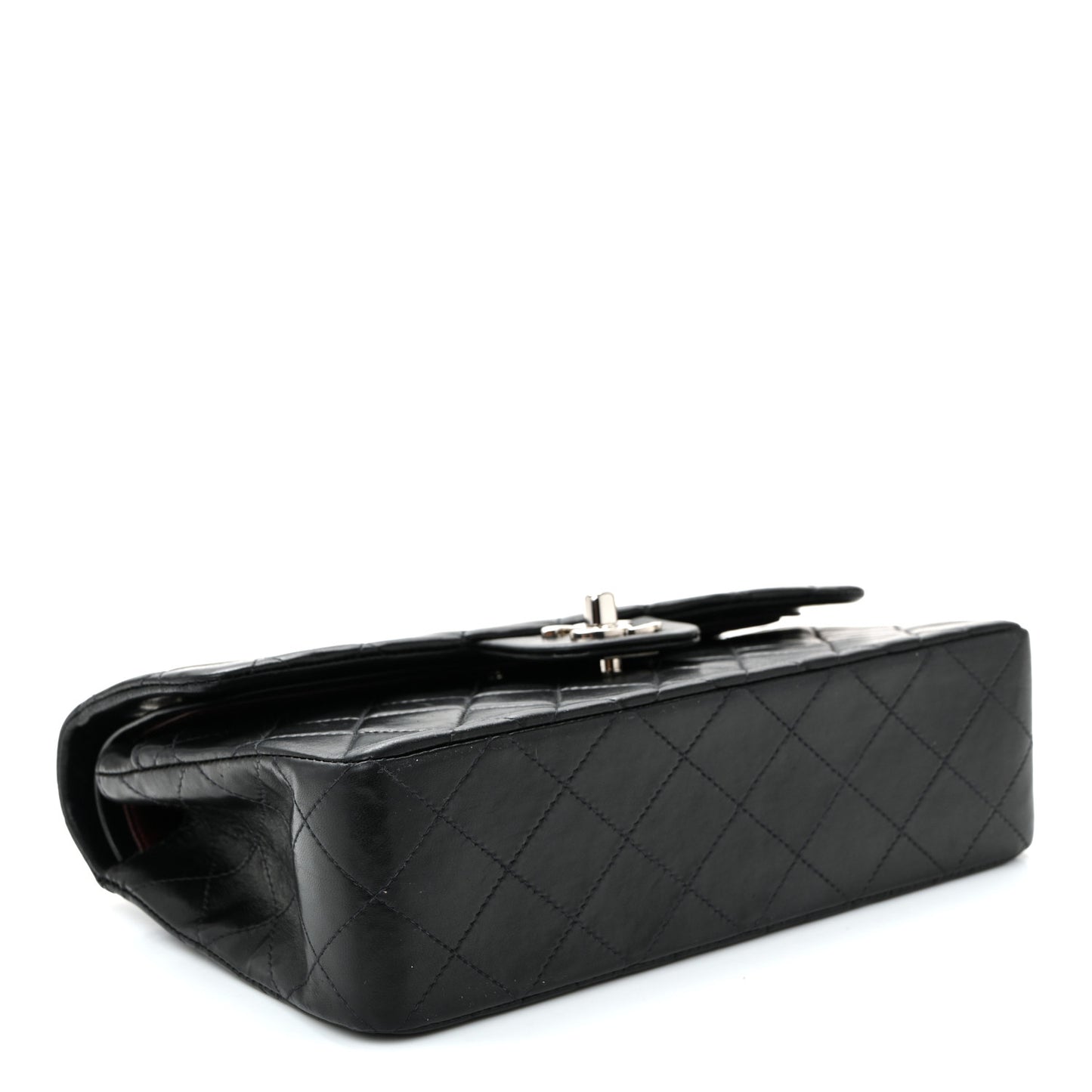Lambskin Quilted Small Double Flap Black