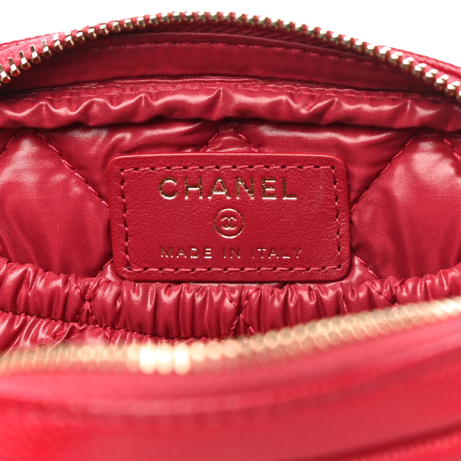 Chanel Caviar Quilted Small Curvy Pouch Cosmetic Case Dark Pink 7 of 10