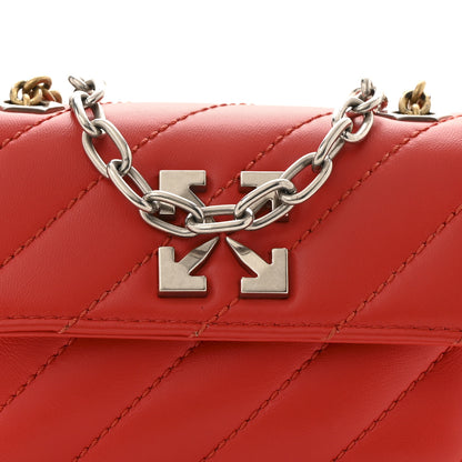 Off-White Calfskin Diagonal Quilted Jackhammer 17 Shoulder Bag Red 8 of 15