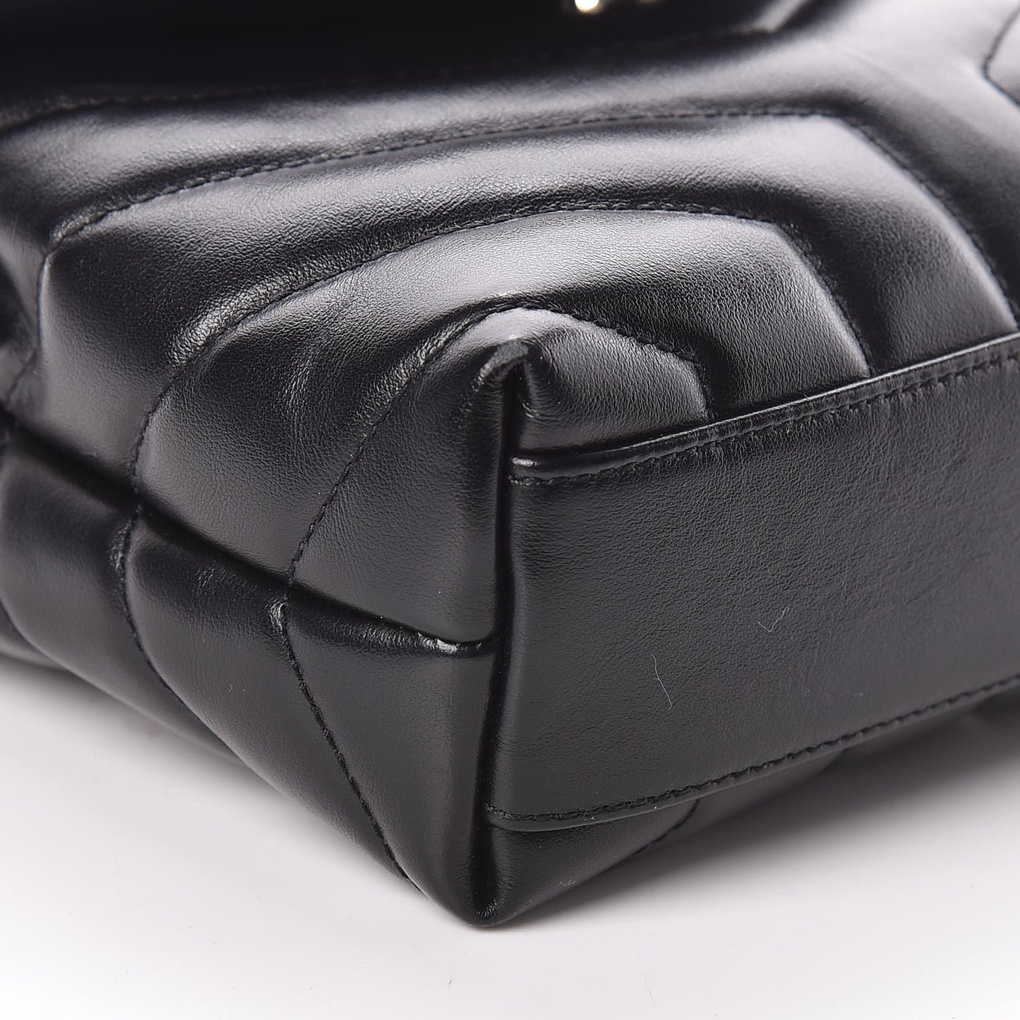 Calfskin Y Quilted Monogram Toy Loulou Crossbody Bag Black
