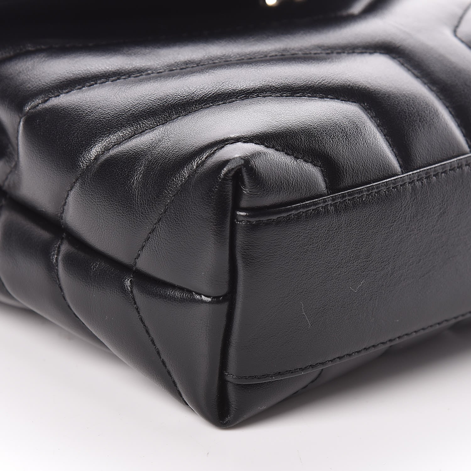Saint Laurent Calfskin Y Quilted Monogram Toy Loulou Crossbody Bag Black 7 of 9