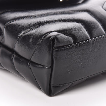 Saint Laurent Calfskin Y Quilted Monogram Toy Loulou Crossbody Bag Black 7 of 9