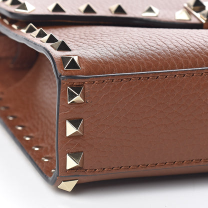 Valentino Garavani Pebbled Calfskin Medium Rockstud Flip Lock Crossbody Bag Bright Cognac 7 of 9