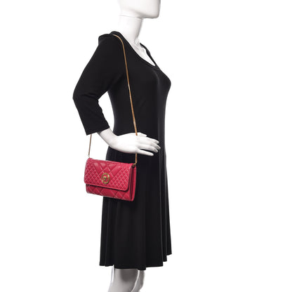 Versace Patent Nappa Icon Quilted Wallet On Chain Crossbody Fuchsia 2 of 9