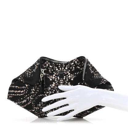 Alexander McQueen Silk Dandelion Print De Manta Clutch Black 2 of 12