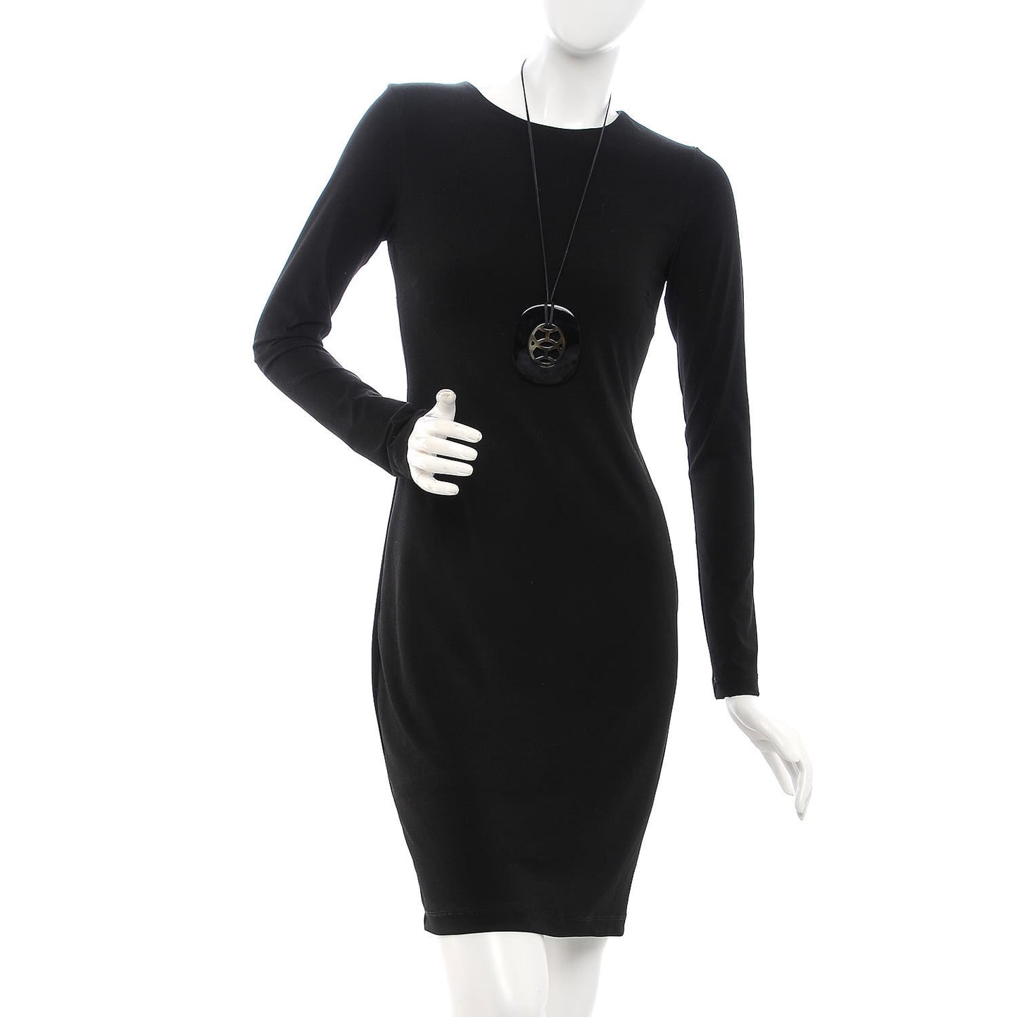 Buffalo Horn Lacquer Lift Necklace GM Black