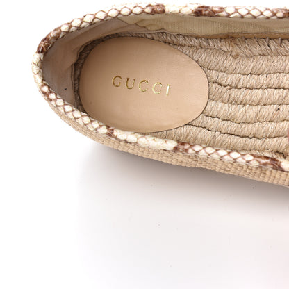 Gucci Straw Elaphe Matelasse GG Marmont Espadrilles 38 Natural Cream Brown 8 of 11