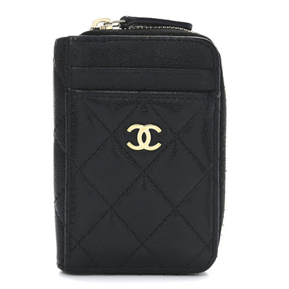 Chanel Caviar Quilted Zip Card Holder Black 1 of 7