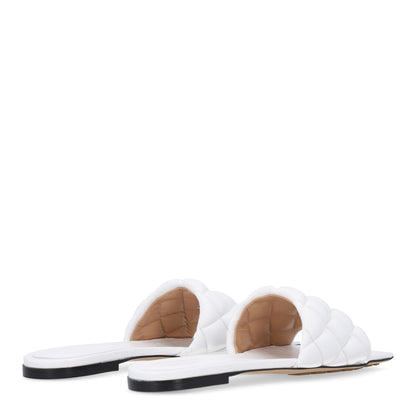 Bottega Veneta Nappa Matelasse Padded Flat Sandals 37.5 Optic White 7 of 10